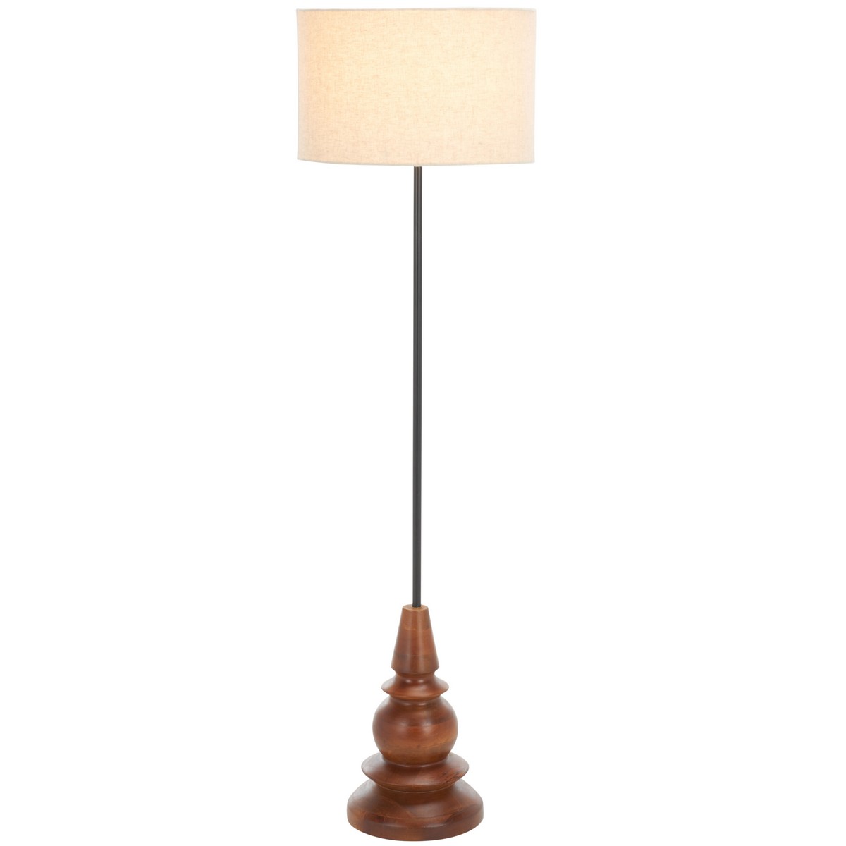 Picture of Safavieh FLL3008A 16 x 16 x 58 in. Messina Wood & Iron Floor Lamp&#44; Brown