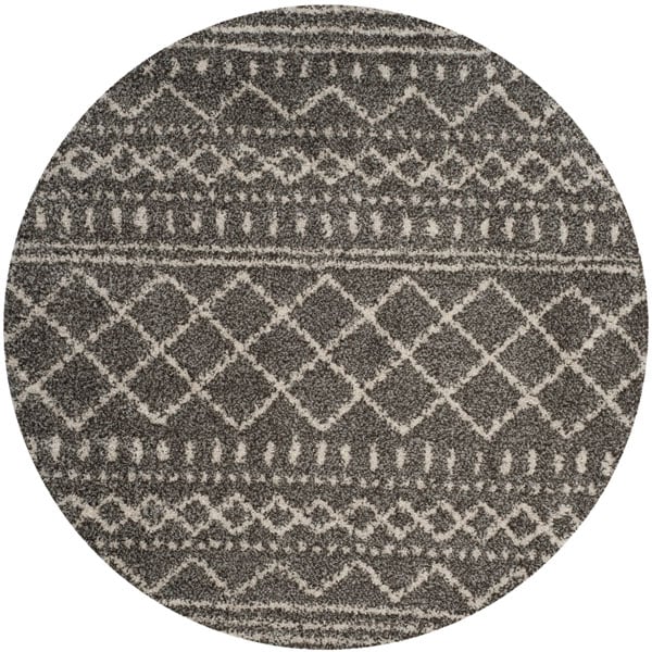 ASG741B-10R 10 x 10 ft. Arizona Shag Round Rug, Brown & Ivory -  Safavieh