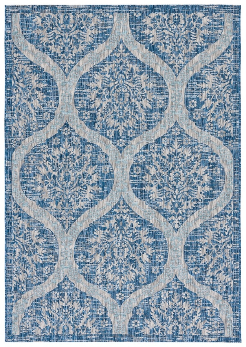 Picture of Safavieh CY8511-36821-9 9 x 12 ft. Courtyard Traditional Power Loomed Rectangle Area Rug&#44; Navy & Gray