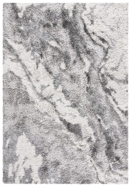 Picture of Safavieh HZN890F-4R 4 x 4 ft. Modern Horizon Shag 800 Round Rug - Grey & Ivory