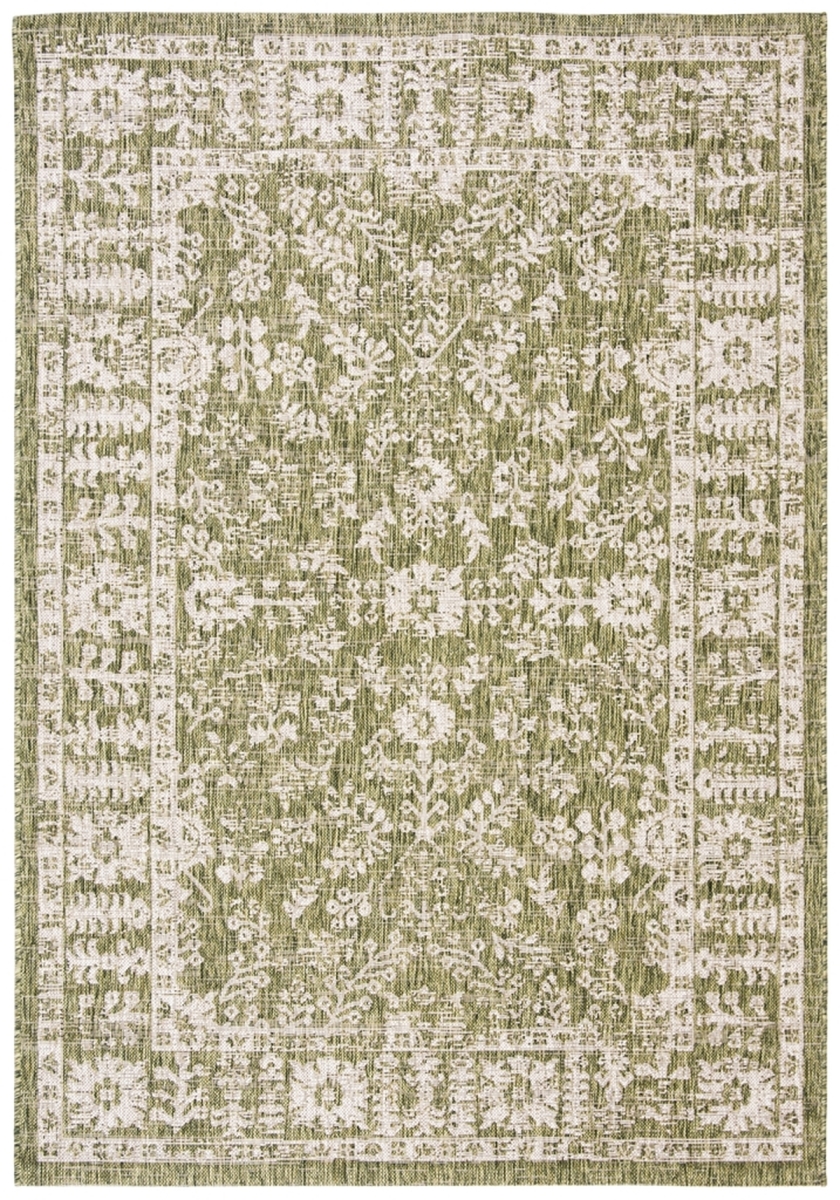 Picture of Safavieh CY8678-379-9 9 x 12 ft. Courtyard Traditional Power Loomed Rectangle Area Rug&#44; Green & Beige