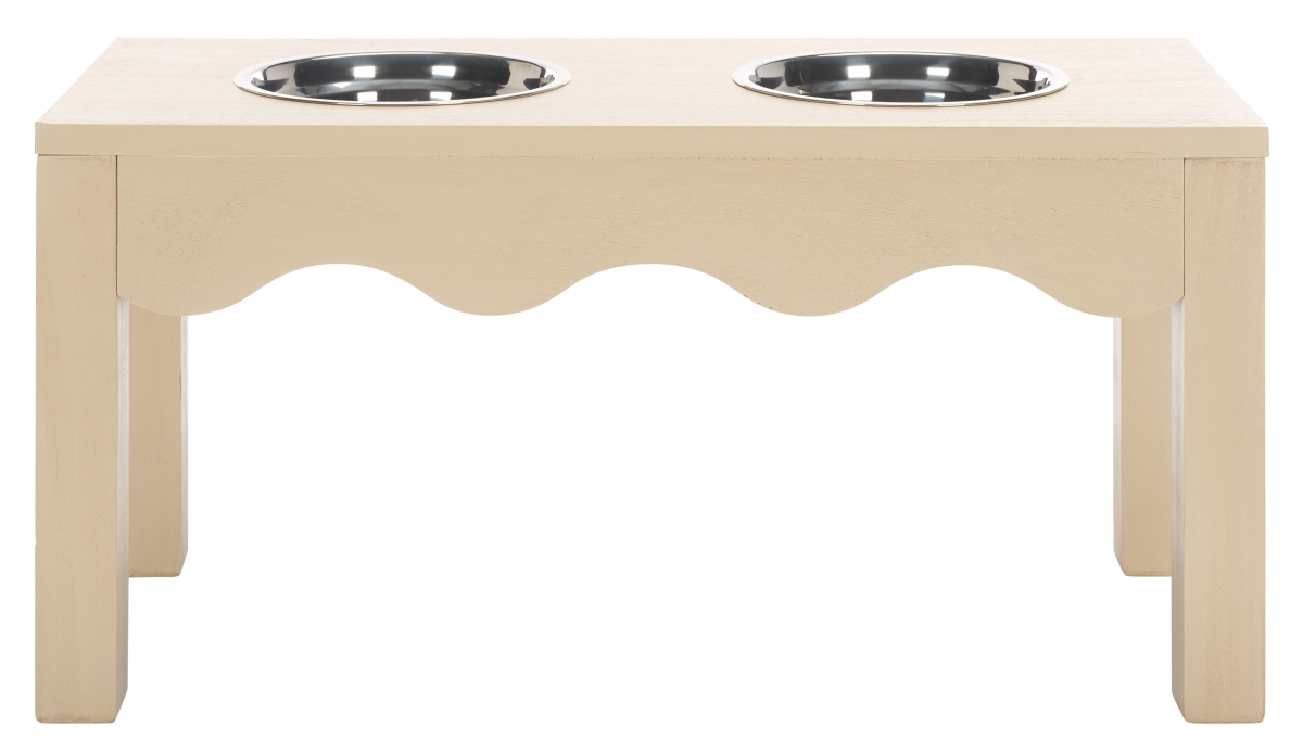 Picture of Safavieh PET5702A 11 x 23.59 x 11.81 in. Lilith Pet Feeder&#44; Natural