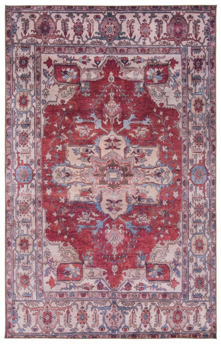 Picture of Safavieh TSN106Q-57 5 x 7 ft. Tucson Traditional Power Loomed Rectangle Area Rug&#44; Red & Beige