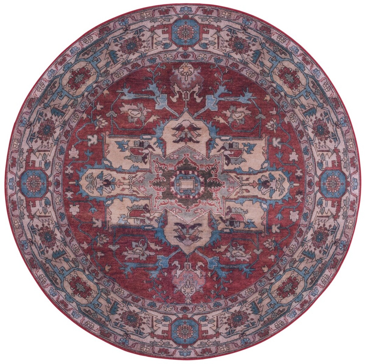 Picture of Safavieh TSN106Q-5OV 5 x 8 ft. Tucson Traditional Power Loomed Oval Rug&#44; Red & Beige
