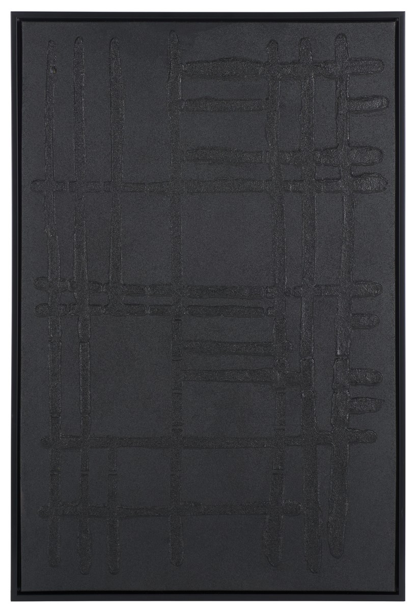 Picture of Safavieh WLA3025A 24 x 36 x 1.5 in. Soho Streets Plaster&#44; Polyester Canvas & MDF-PS Framed Wall Art - Black
