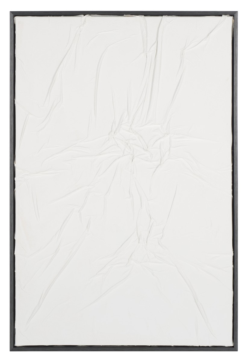 Picture of Safavieh WLA3026A 24 x 36 x 1.5 in. Glacial Grooves Cloth&#44; Polyester Canvas & MDF-PS Framed Wall Art - White