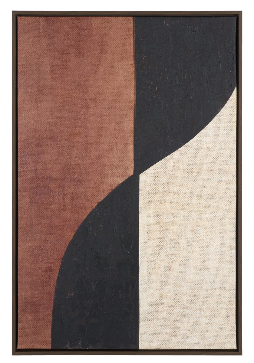 Picture of Safavieh WLA3030A 24 x 36 x 1.5 in. Meet Me Halfway Polyester Canvas&#44; PS & MDF Framed Wall Art - Burnt Orange & Black