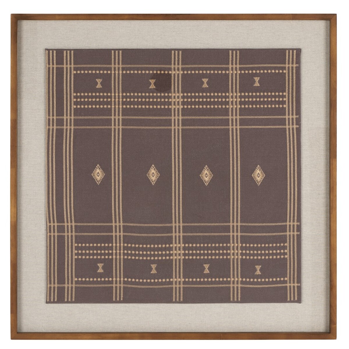 Picture of Safavieh WLA1903A 30 x 30 x 1.37 in. Terra Polyester&#44; Linen Wood & MDF Glass Framed Textile Wall Art - Brown
