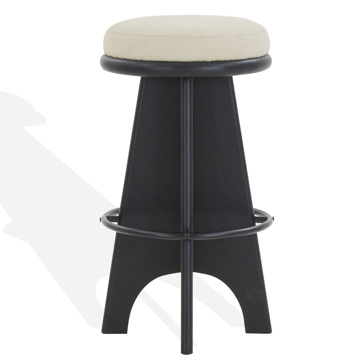 Picture of Safavieh SFV4869B 16 x 16 x 29 in. Bellarita Round Barstool&#44; Ivory & Black