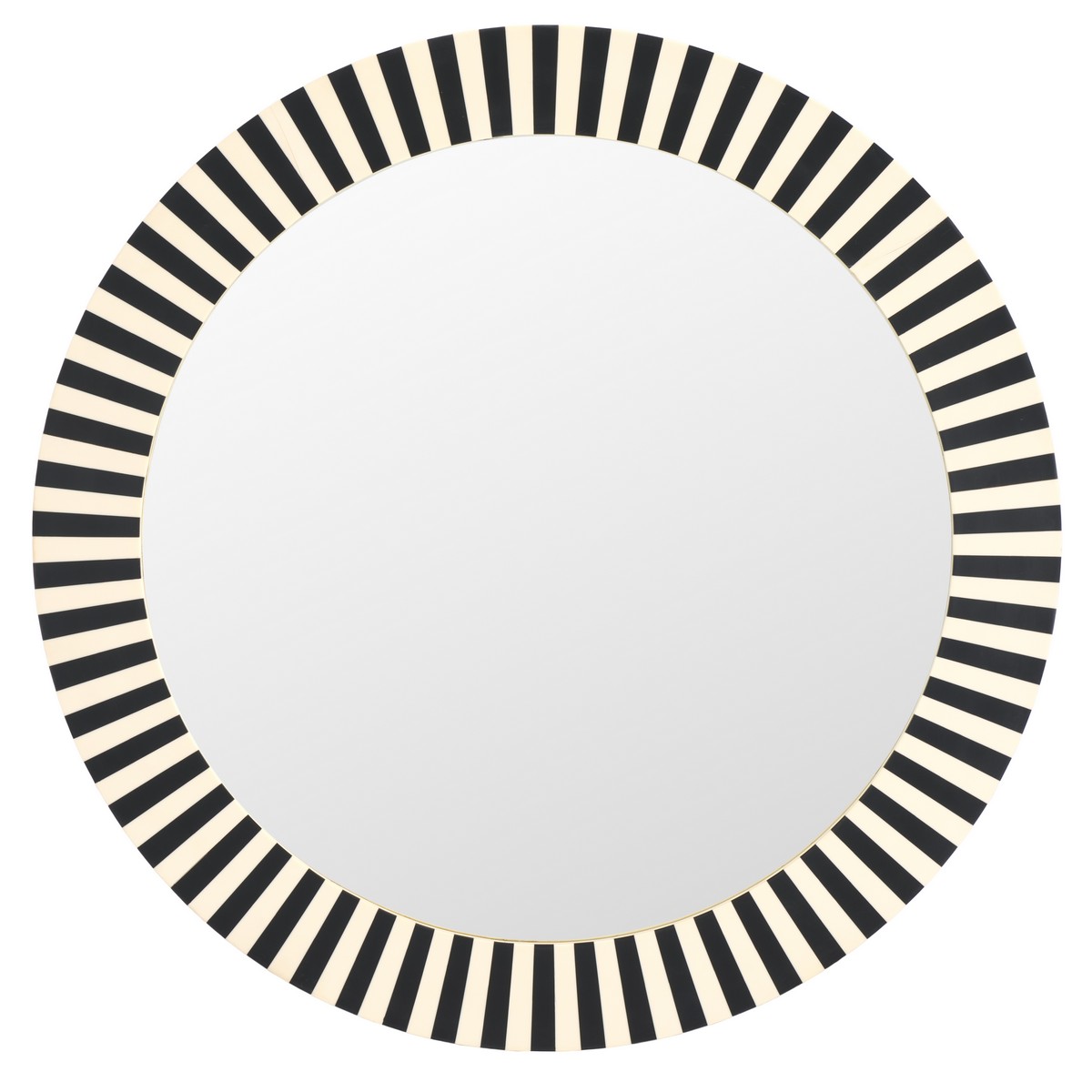 Picture of Safavieh MRR1500A 28.9 x 0.75 x 28.9 in. Charli Resin & MDF Mirror&#44; Black & Ivory