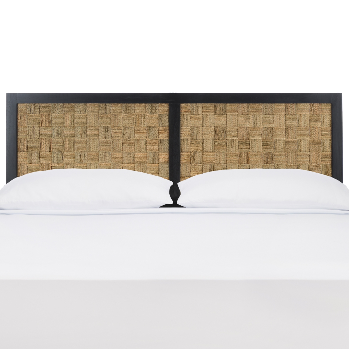 Picture of Safavieh HBD6502B-Q Halvor Rattan Headboard&#44; Black Frame & Natural - Queen Size