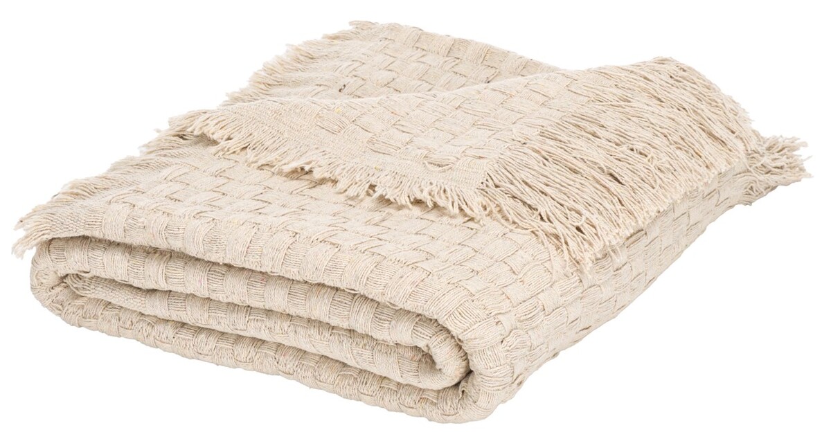 Picture of Safavieh THR5002A-5167 51 x 67 in. Inaya Cotton Throw&#44; Ivory