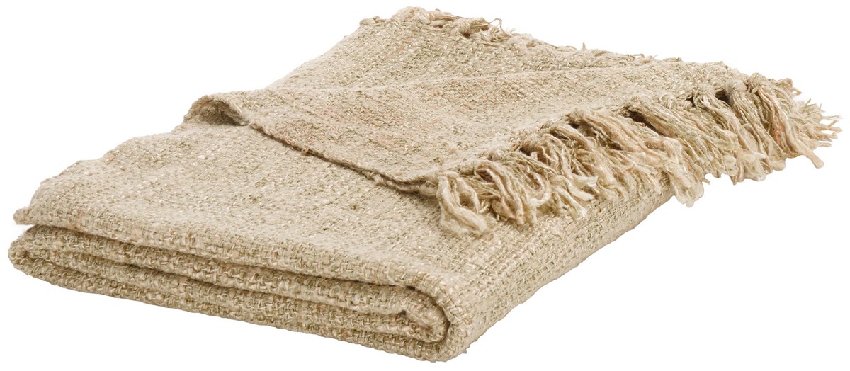 Picture of Safavieh THR5001B-5167 51 x 67 in. Gaia Cotton Throw&#44; Light Natural