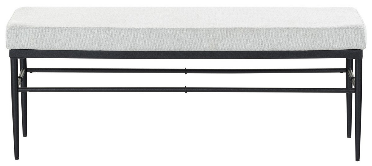 Picture of Safavieh SFV2190B 48 x 16 x 18 in. Theabella Linen & Metal Bench&#44; Black & Light Gray