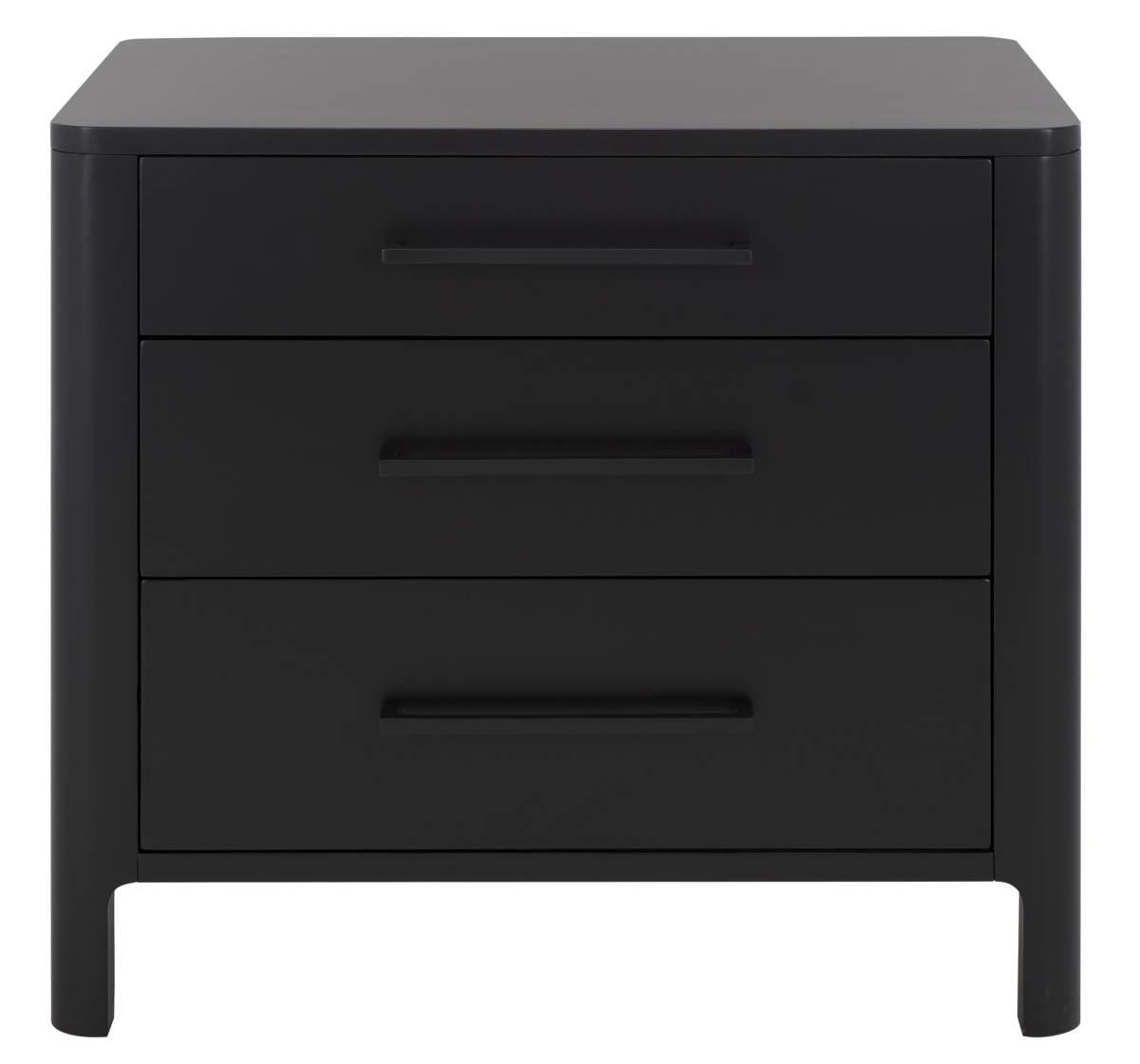 Picture of Safavieh SFV7718B 20 x 28 x 25 in. Abbiava 3 Drawer Wood Nightstand&#44; Black