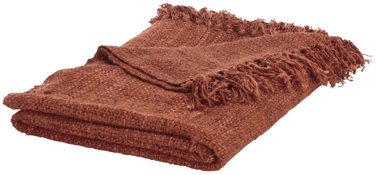 Picture of Safavieh THR5001D-5167 51 x 67 in. Gaia Cotton Throw&#44; Brick Red