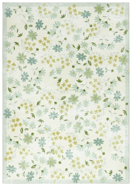 Picture of Safavieh MSRW189B-5 5 x 8 ft. Martha Stewart Washable Country Floral Power Loomed Rectangle Area Rugs&#44; Beige & Light Green