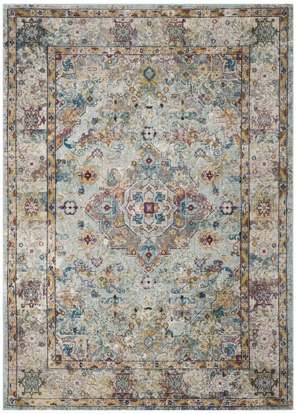 Picture of Safavieh ARA183E-212 2 x 12 ft. TraditionalAria Power Loom Woven Area Rug&#44; Beige & Blue