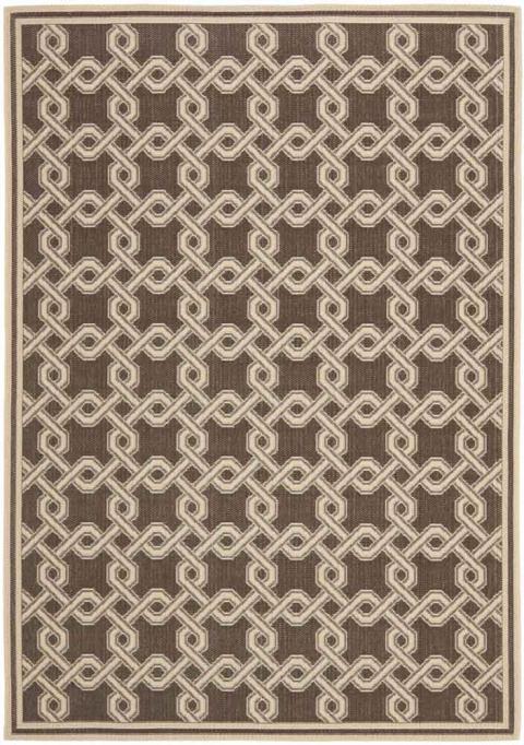 MSR4253-20-4 4 ft. x 5 ft.-7 in. Martha Stewart Power Loomed Small Rectangle Area Rug, Chocolate & Cream -  Safavieh