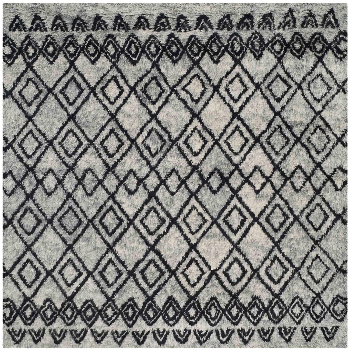 CSB845K-6SQ Casablanca Hand Tufted Square Area Rug, Grey & Charcoal - 6 x 6 ft -  Safavieh