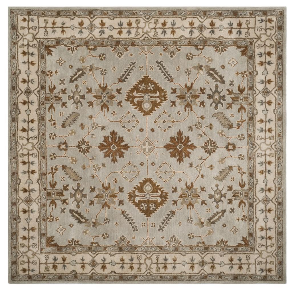 ROY870B-7SQ Royalty Hand Tufted Square Area Rug, Light Grey & Cream - 7 x 7 ft -  Safavieh