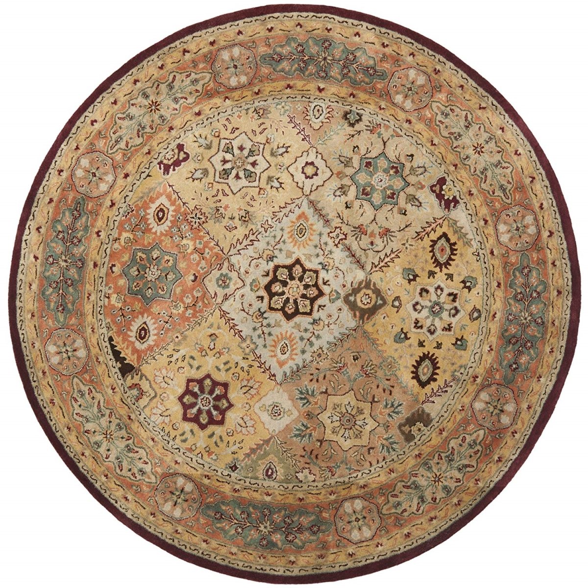 PL812A-8R Persian Legend Hand Tufted Round Rug, Red & Rust - 8 x 8 ft -  Safavieh