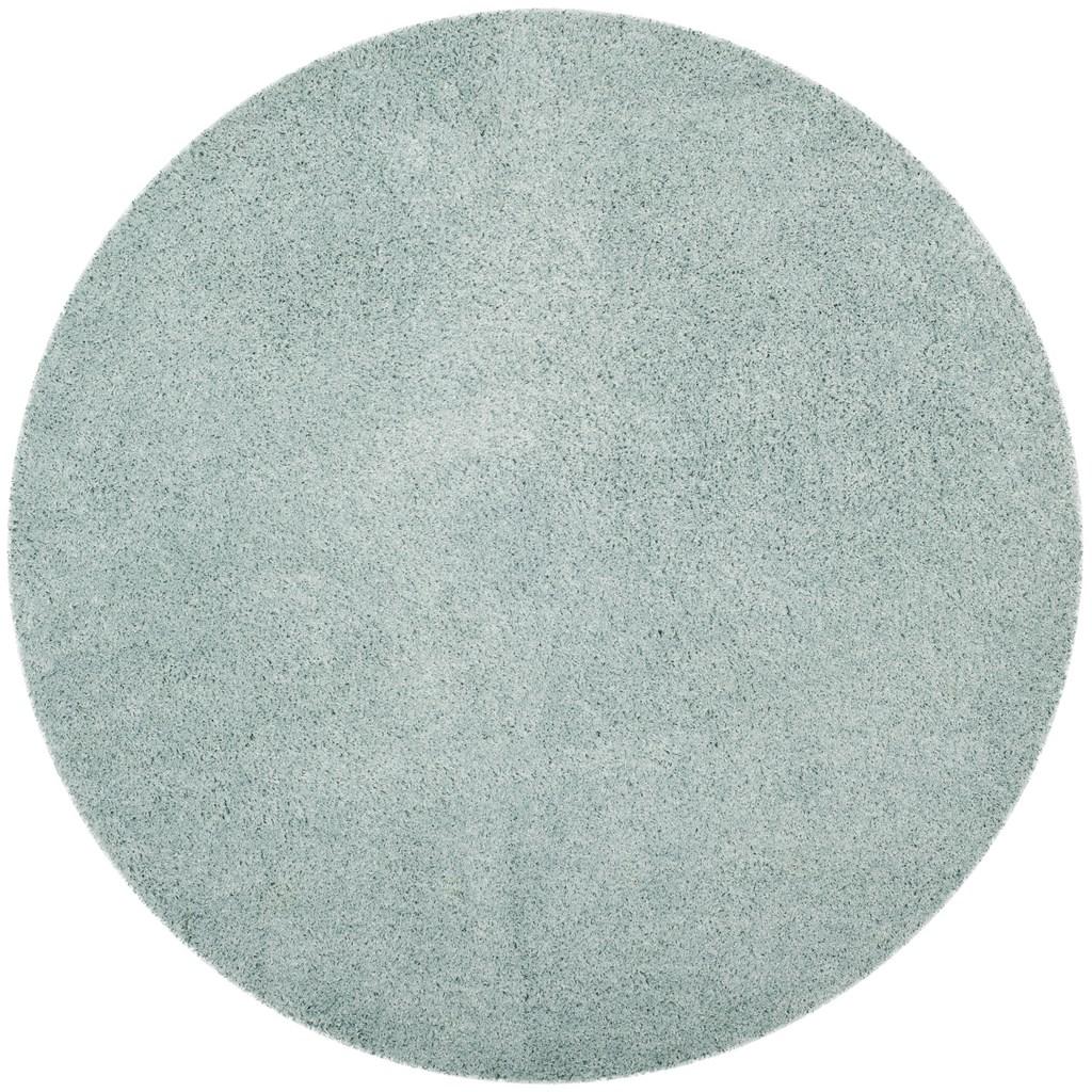 SGL303E-7R Laguna Shag Power Loomed Round Area Rug, Light Blue - 6 ft.-7 in. x 6 ft.-7 in -  Safavieh