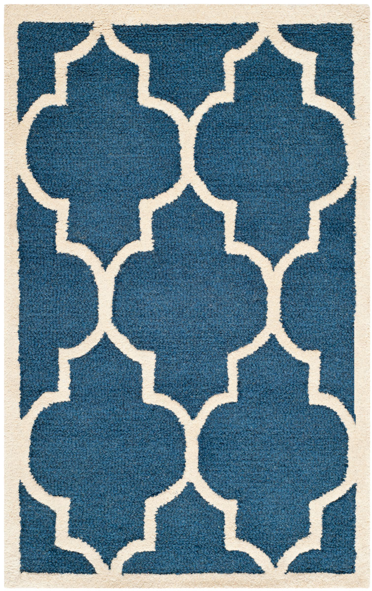 CAM134G-2 Cambridge Hand Tufted Accent Rug, Navy & Ivory - 2 x 3 ft -  Safavieh
