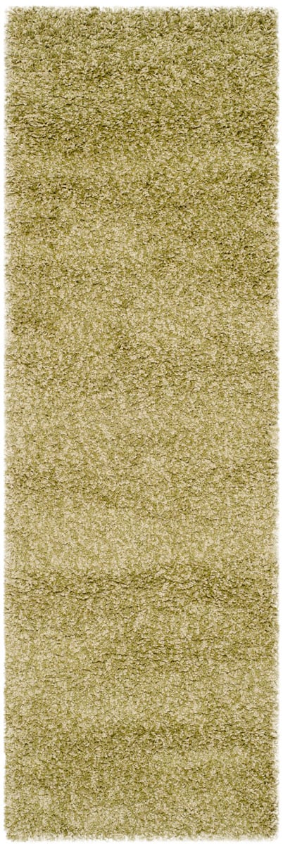 SG151-5252-211 2 ft. 3 in. x 11 ft. Shag Power Loomed Runner Area Rug, Green -  Safavieh