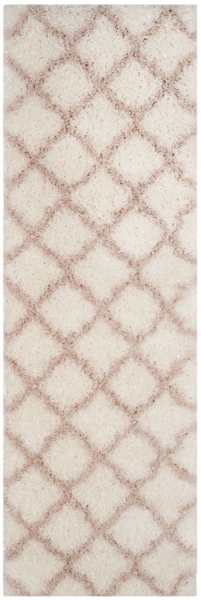 SGI322G-27 2 ft. 3 in. x 7 ft. Indie Shag Power Loomed Runner Area Rug, Ivory & Mushroom -  Safavieh