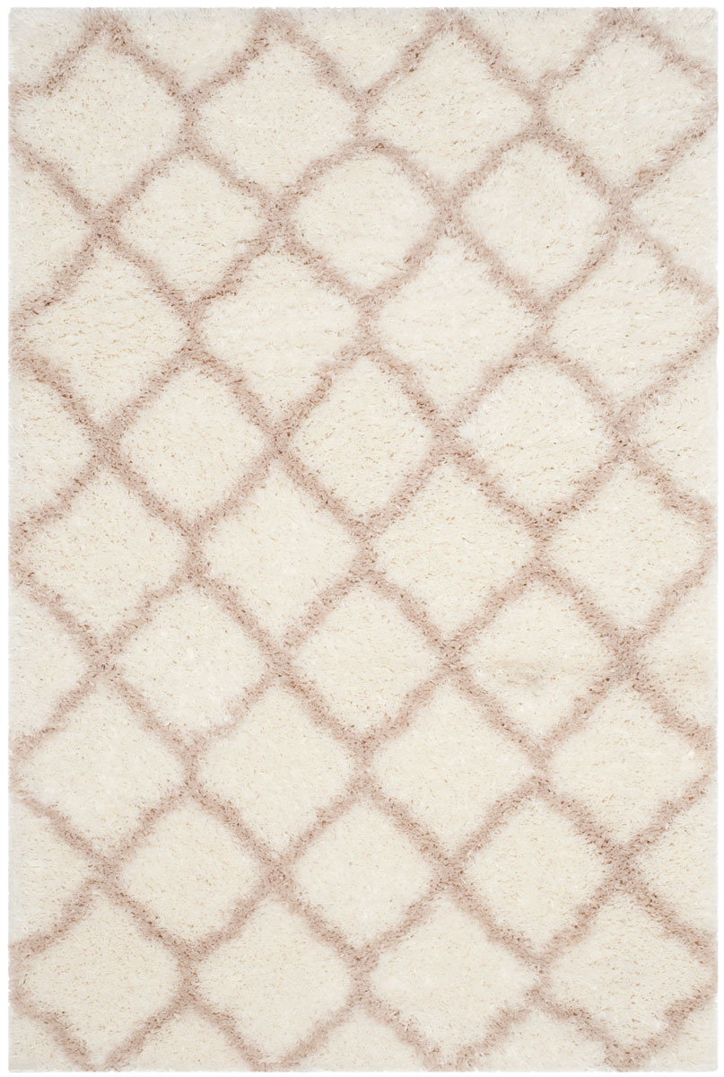 SGI322G-4 4 x 6 ft. Indie Shag Power Loomed Small Rectangular Area Rug, Ivory & Mushroom -  Safavieh