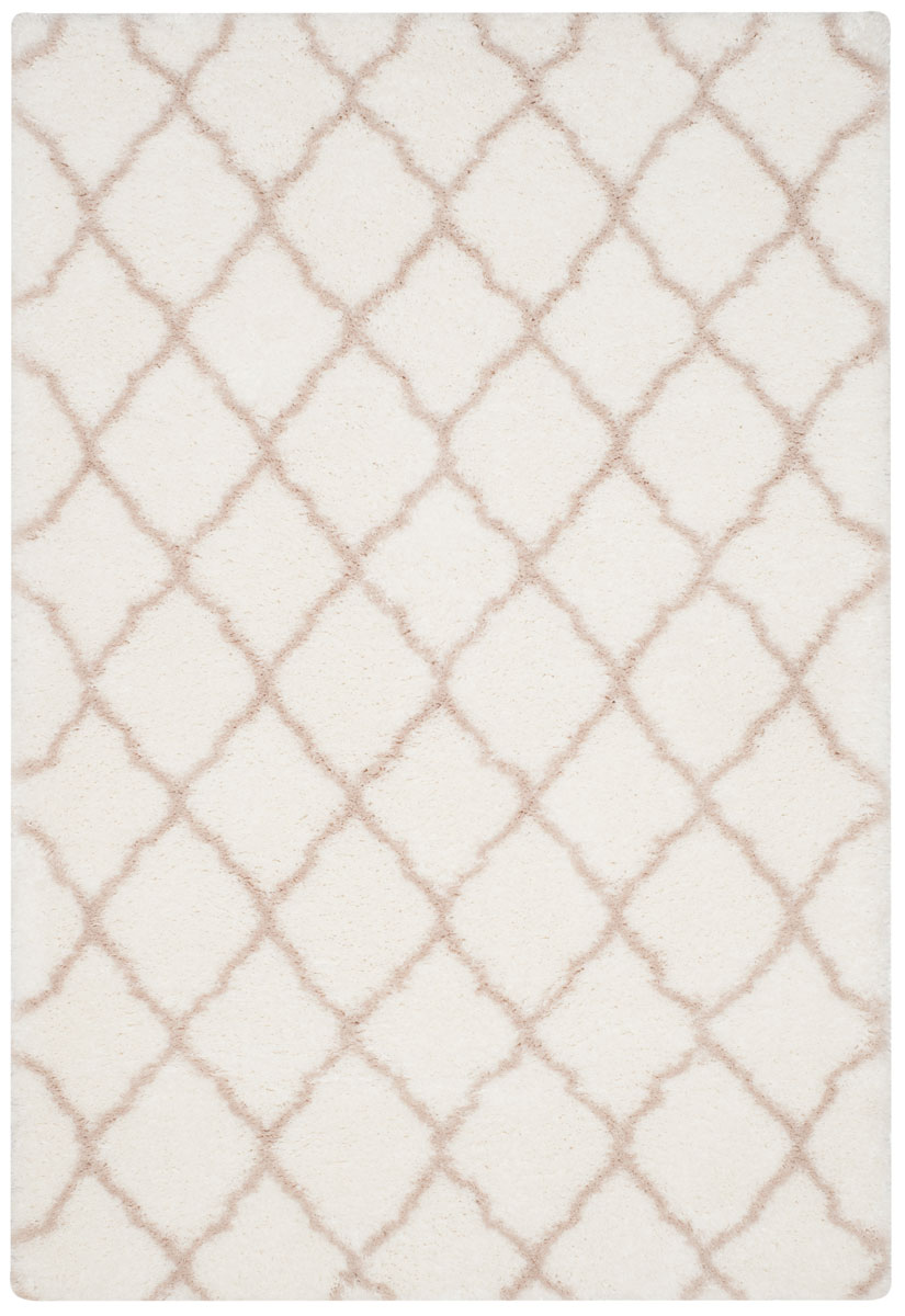 SGI322G-5 5 ft. 1 in. x 7 ft. 6 in. Indie Shag Power Loomed Medium Rectangular Area Rug, Ivory & Mushroom -  Safavieh