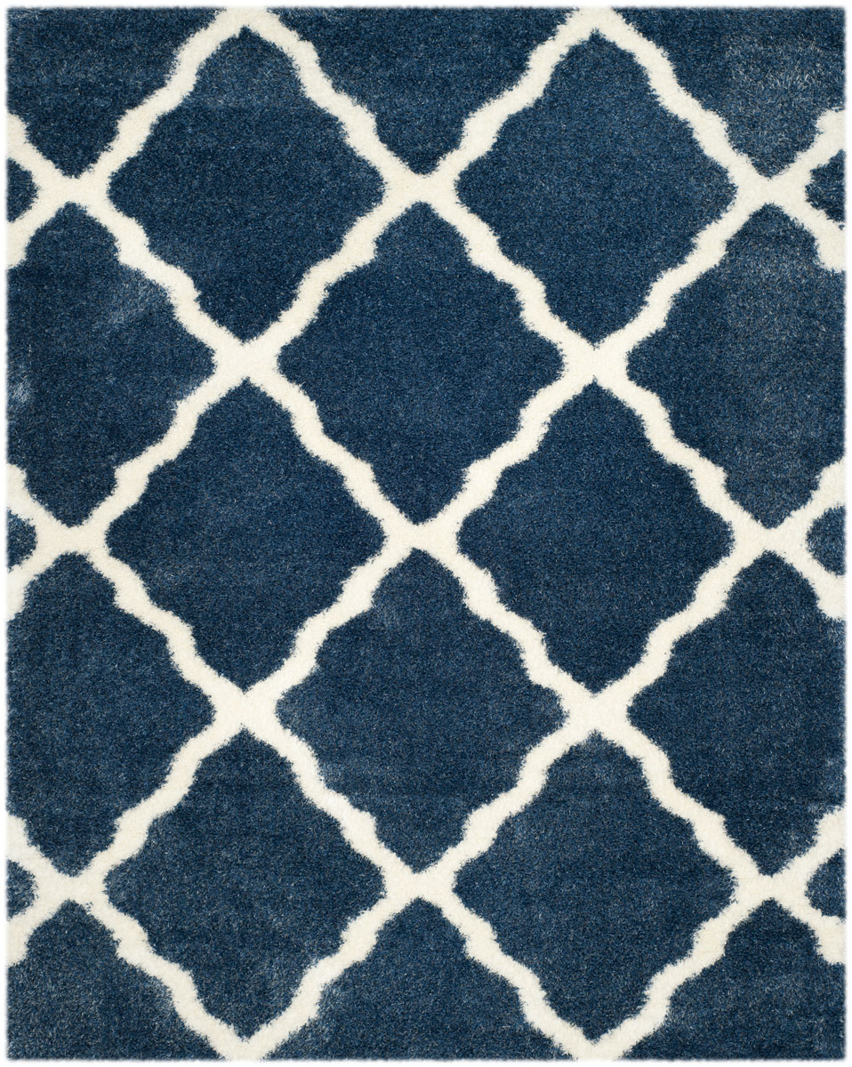 SGM866A-9 Sgm-Montreal Shag Power Loomed Large Rectangle Rugs, Blue & Ivory - 8 ft. 6 in. x 12 ft -  Safavieh
