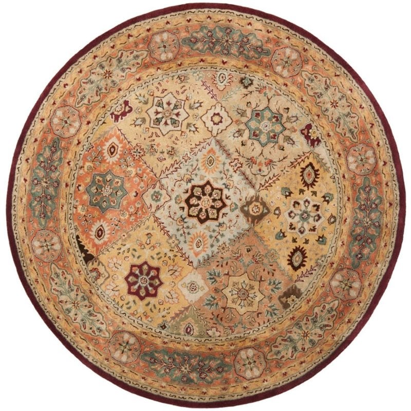 PL812A-4R 3 ft.-6 in. x 3 ft.-6 in. Persian Legend Hand Tufted Round Area Rug, Red & Rust -  Safavieh