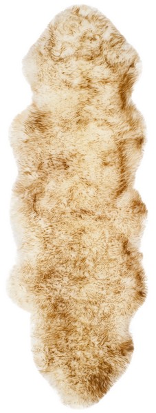 Picture of Safavieh SHS121D-26 2 x 6 ft. Sheep Skin Natural Sheep Skin Made within Acid Dying Runner Rug&#44; Off White & Coco Brown