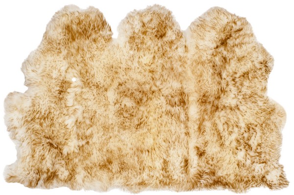 Picture of Safavieh SHS121D-3 3 x 5 ft. Sheep Skin Natural Sheep Skin Made within Acid Dying Rug&#44; Off White & Coco Brown - Small Rectangle