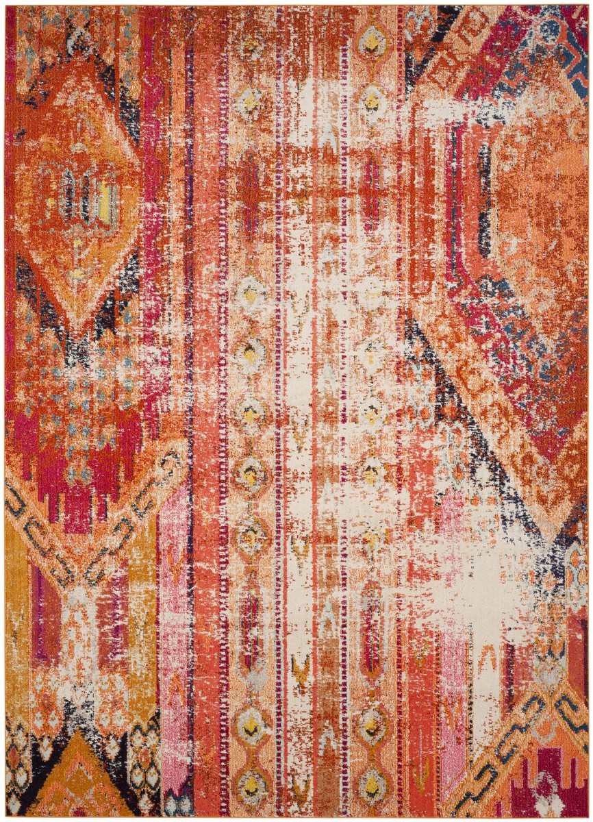 Picture of Safavieh MNC222H-810 Monaco Power Loomed Large Rectangle Area Rug&#44; Orange & Multicolor - 8 x 10 ft.