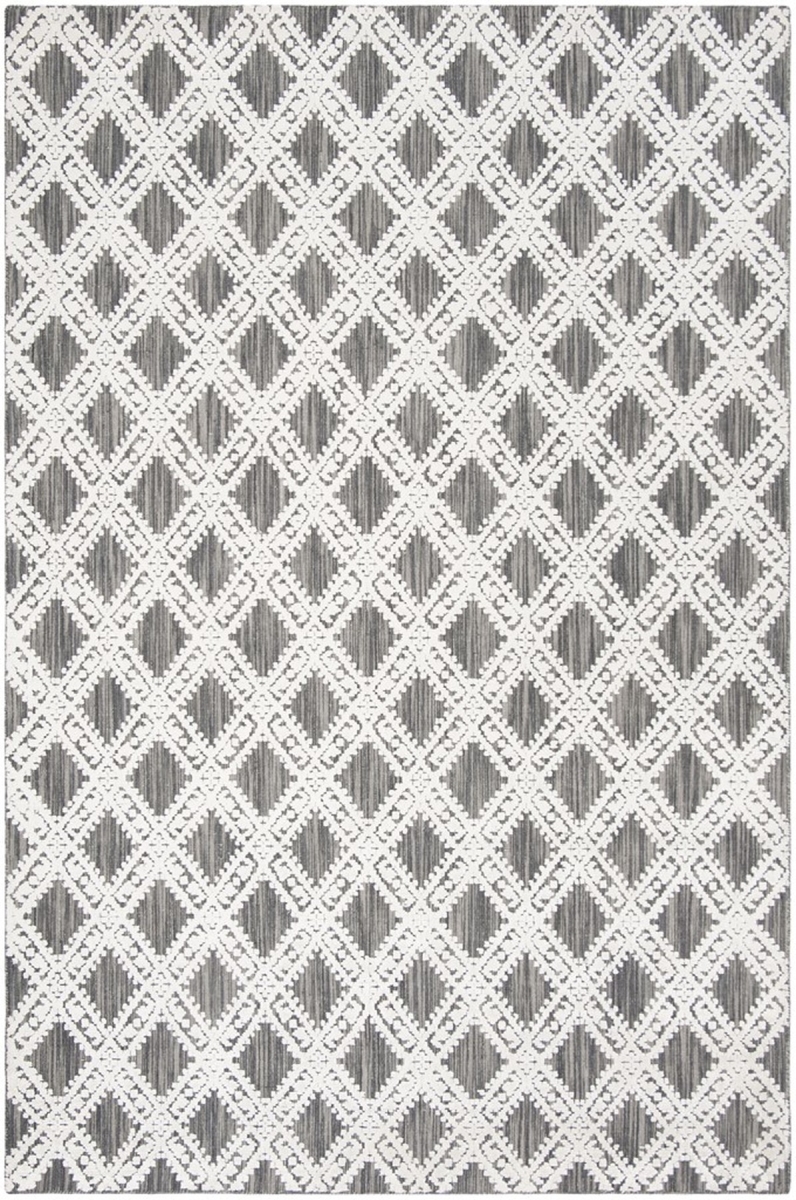 MIR901B-6 Mirage Hand Loomed Medium Rectangle Area Rug, Grey & Ivory - 6 x 9 ft -  Safavieh