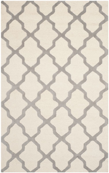 CAM121Y-1218 12 x 18 ft. Large Rectangle Cambridge Hand Tufted Rug, Ivory & Silver -  Safavieh