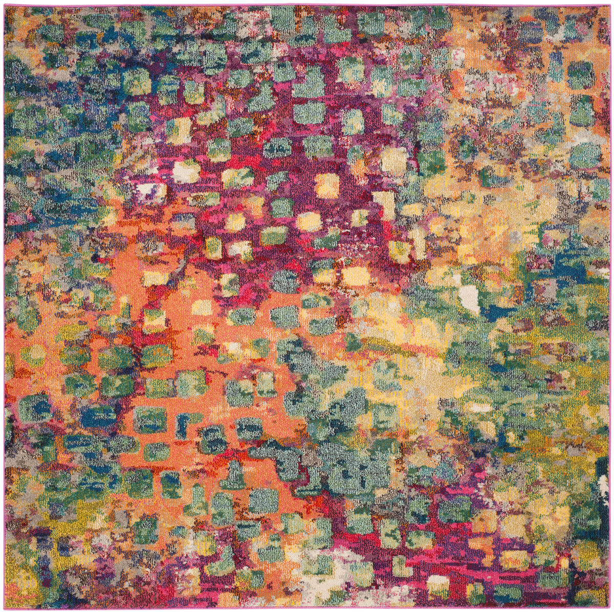 Picture of Safavieh MNC225D-5SQ 5 x 5 ft. Square Monaco Power Loomed Rug&#44; Pink & Multi Color