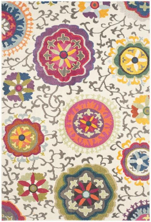 Picture of Safavieh MNC233A-10 10 x 14 ft. Large Rectangle Monaco Power Loomed Rug&#44; Ivory & Multi Color