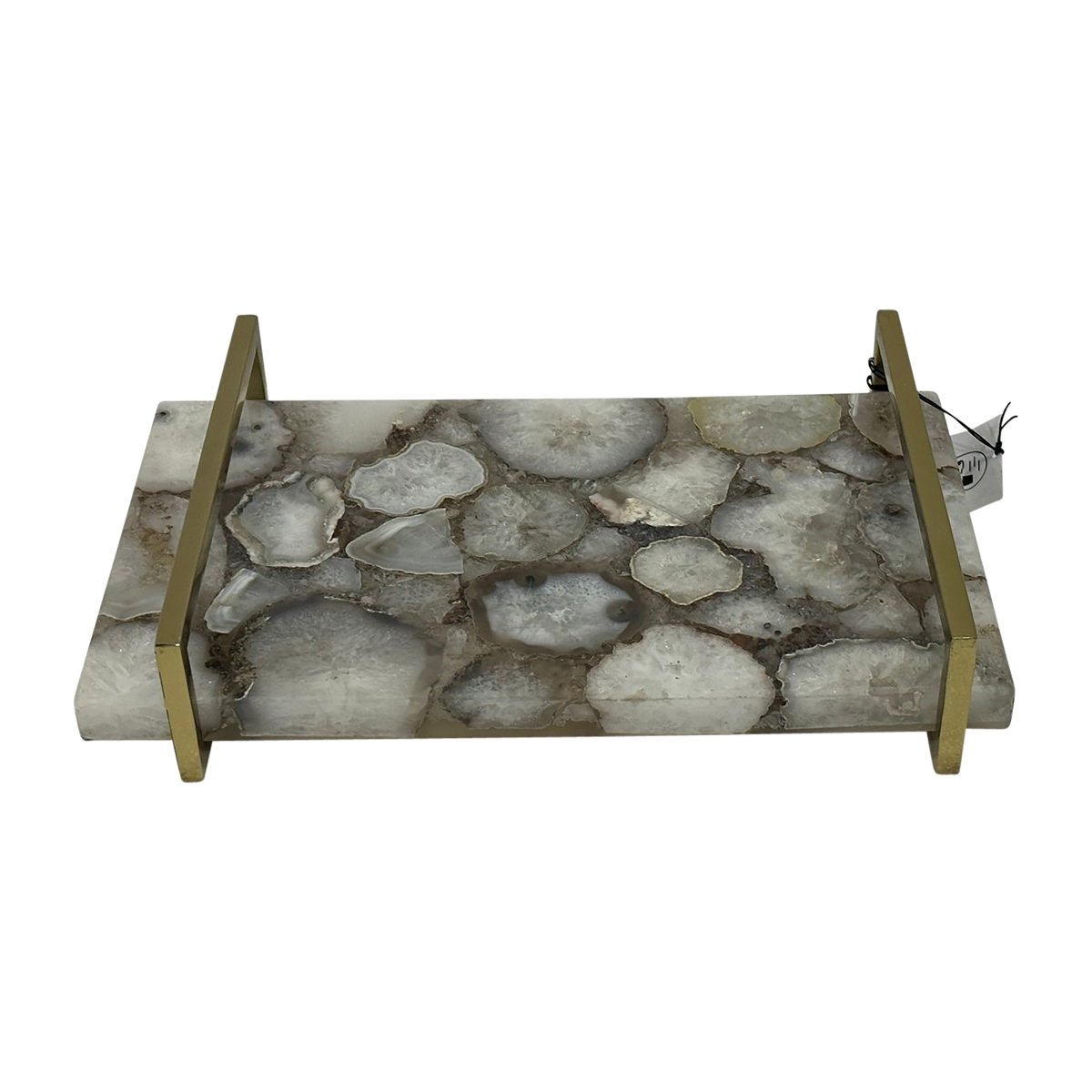 Picture of Sagebrook Home 18800 14 in. Agate Tray with Gold Handles, Multi Color