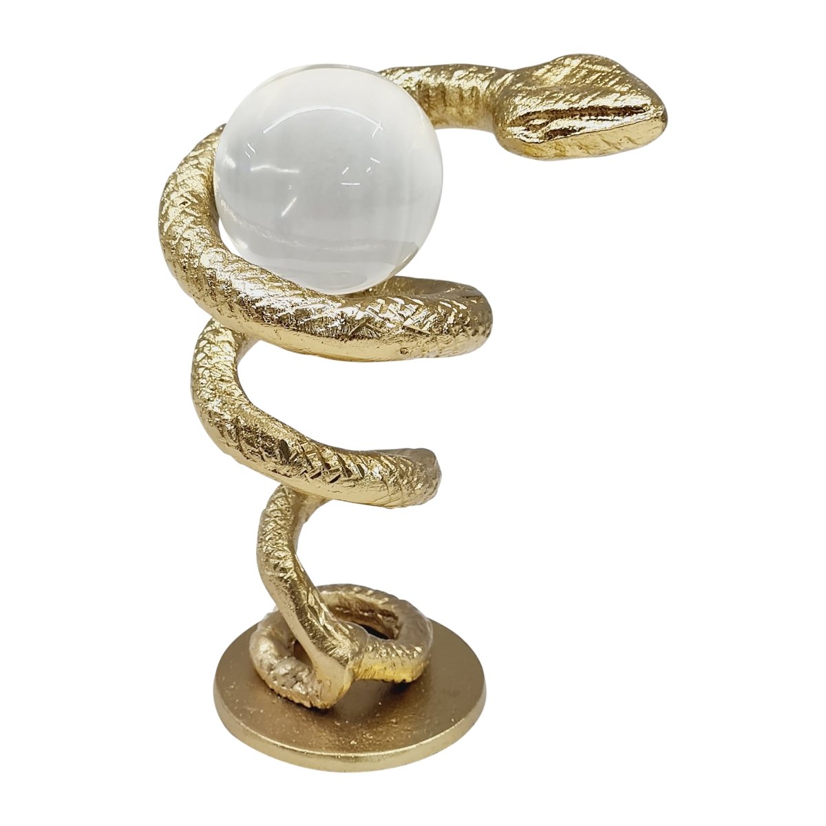 Picture of Sagebrook Home 18914 7 in. Metal Snake Coil with Acrylic Ball&#44; Gold