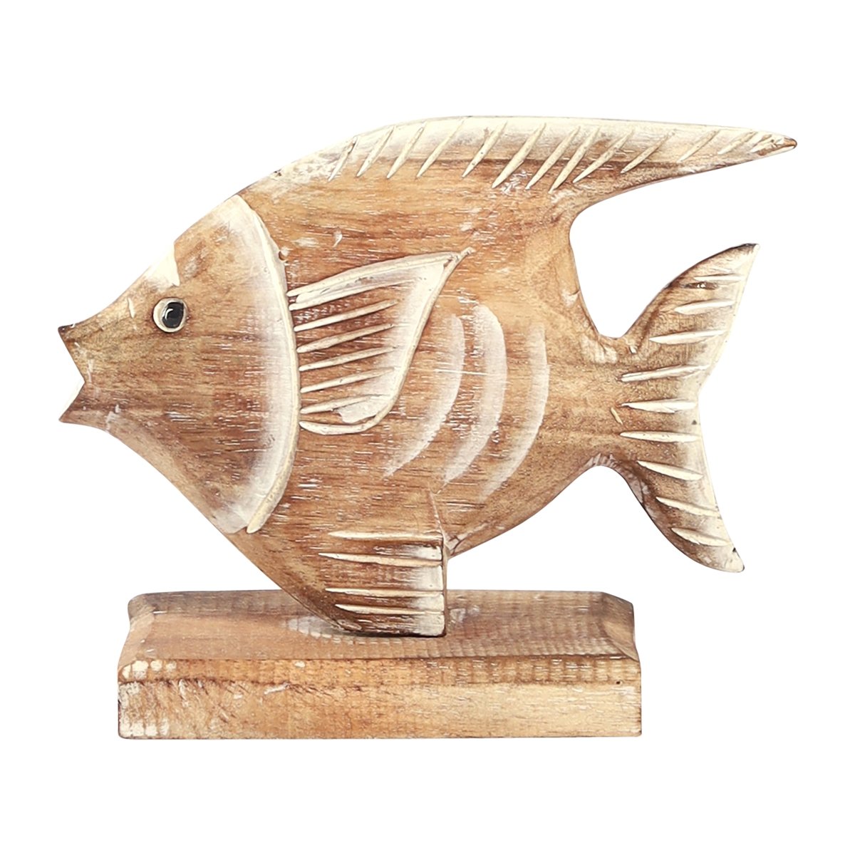 Picture of Sagebrook Home 19005 8 in. Wood Angel Fish&#44; Natural