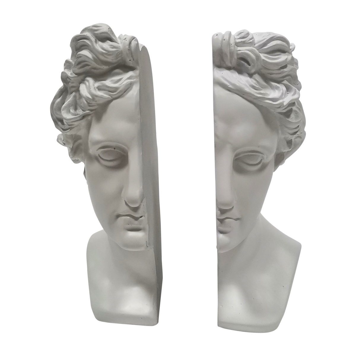 Picture of Sagebrook Home 19093-01 9 in. Resin Greek Goddess Bookends&#44; White