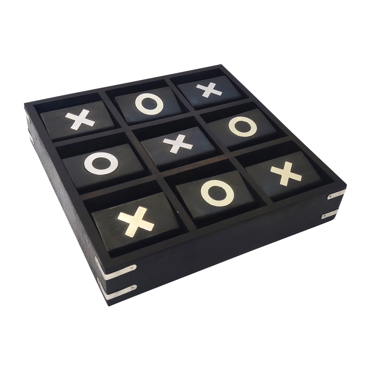 Picture of Sagebrook Home 18485-01 10 x 10 in. Wood Revolving Tic Tac Toe&#44; Black