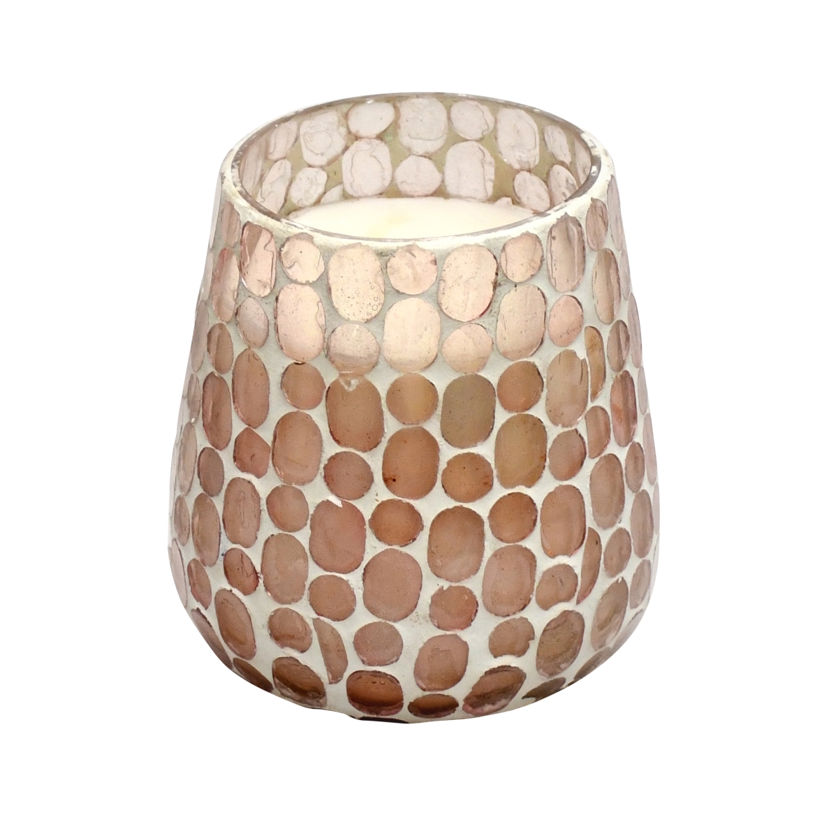 Picture of Sagebrook Home 80293-02 5 in. 18 oz Glass Mosaic Scented Candle&#44; Soft Pink