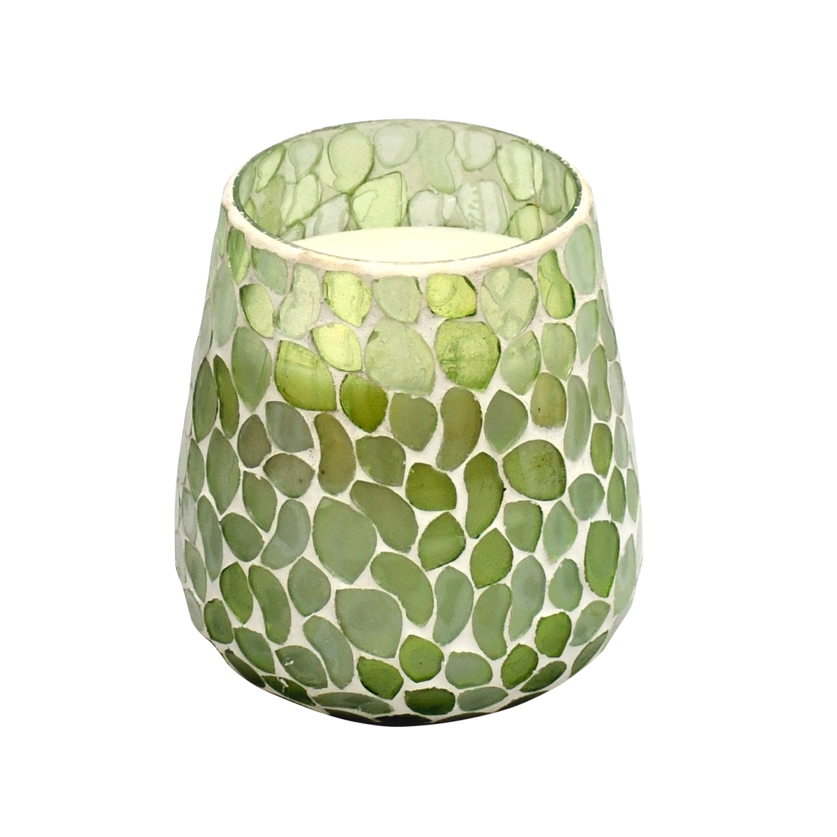 Picture of Sagebrook Home 80293-04 5 in. 18 oz Glass Mosaic Scented Candle&#44; Light Green
