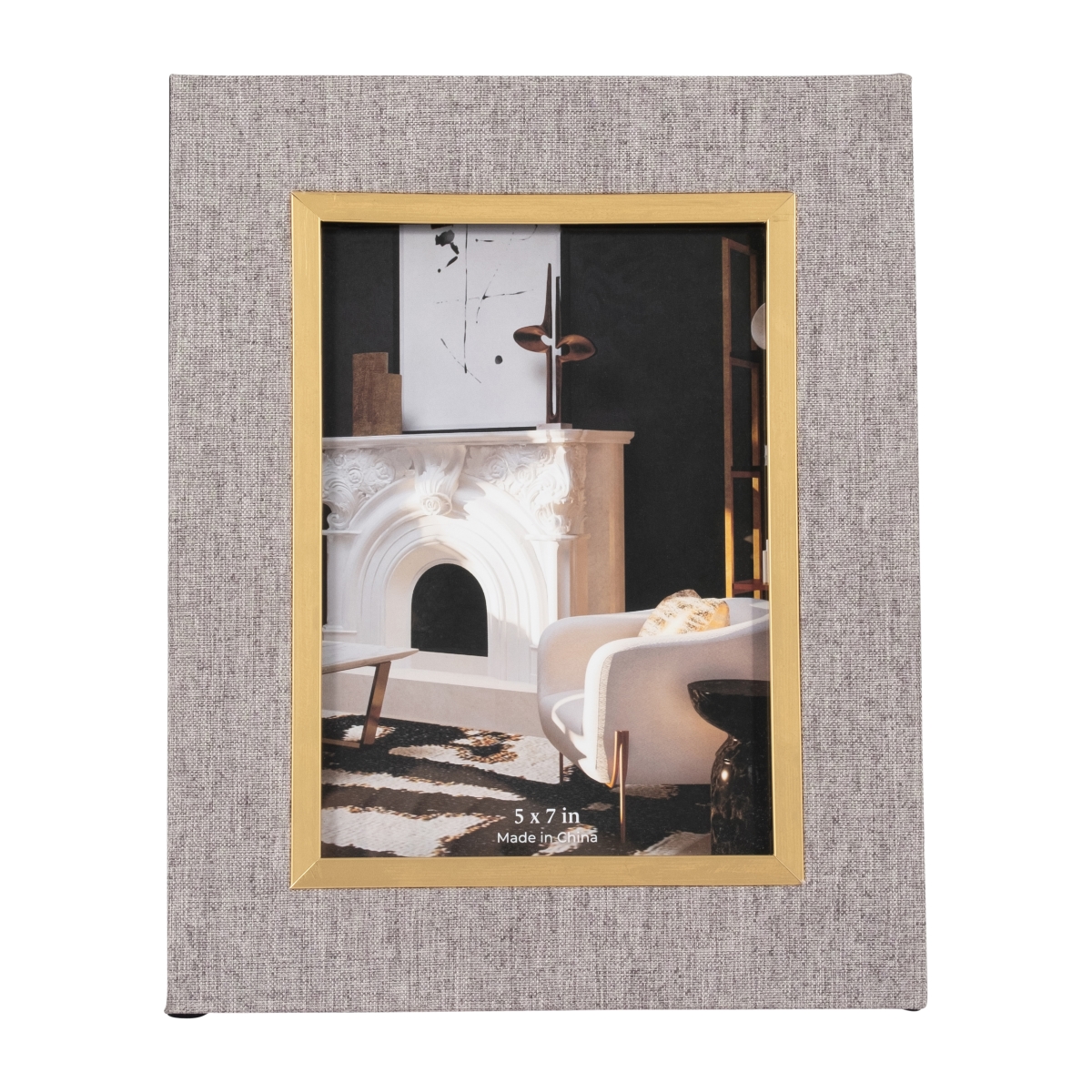 Picture of Sagebrook Home 18961 5 x 7 in. Linen with Gold Metal Frame&#44; Multi Color