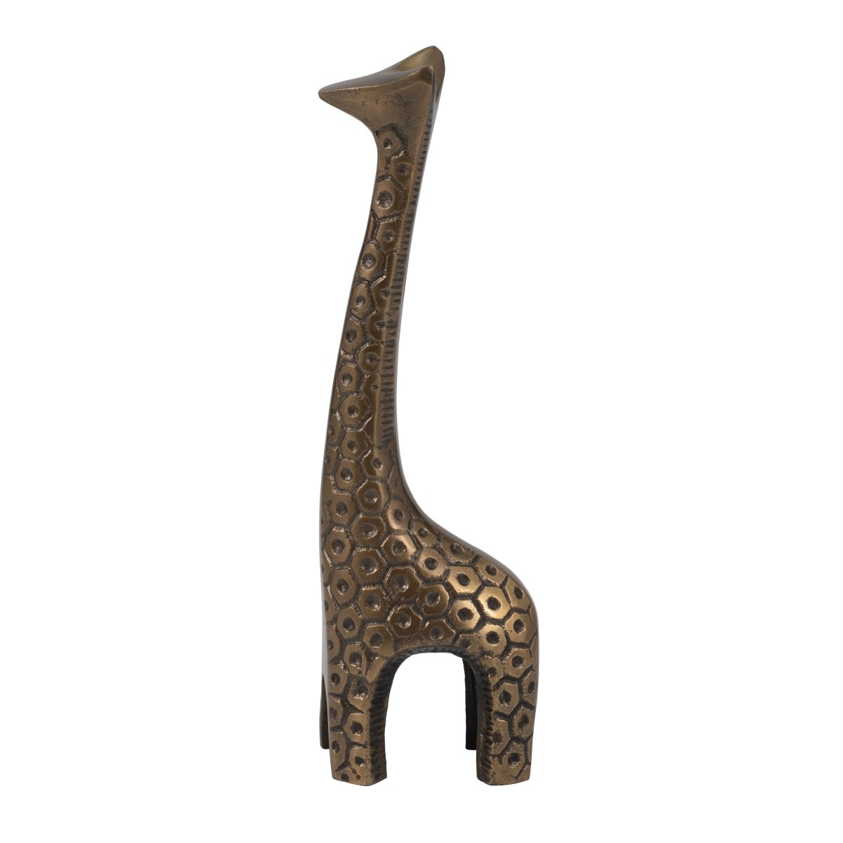 Picture of Sagebrook Home 19051-02 12 in. Metal Honeycomb Giraffe Figurine&#44; Bronze & Copper
